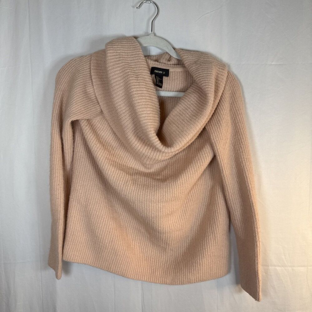 Women’s Forever 21 Cowl Neck Sweater Light Pink Size Large Preowned